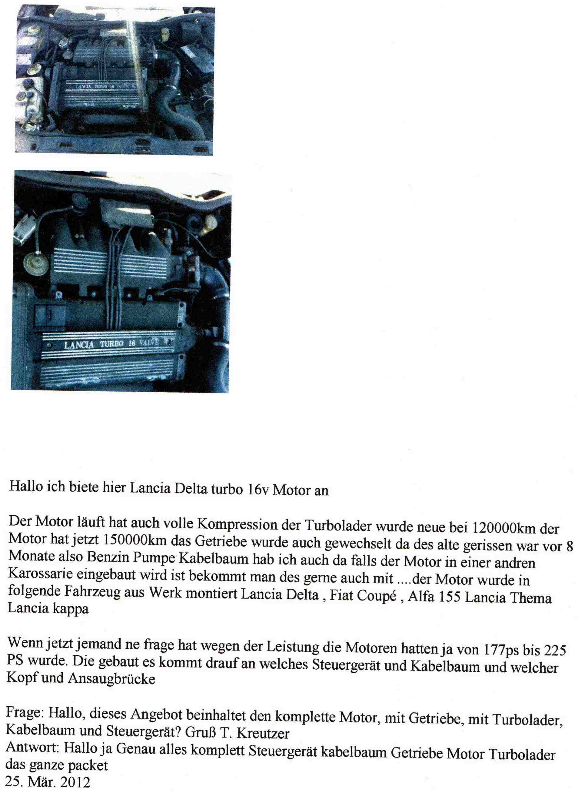 Ebay Lancia Thema Motor 2