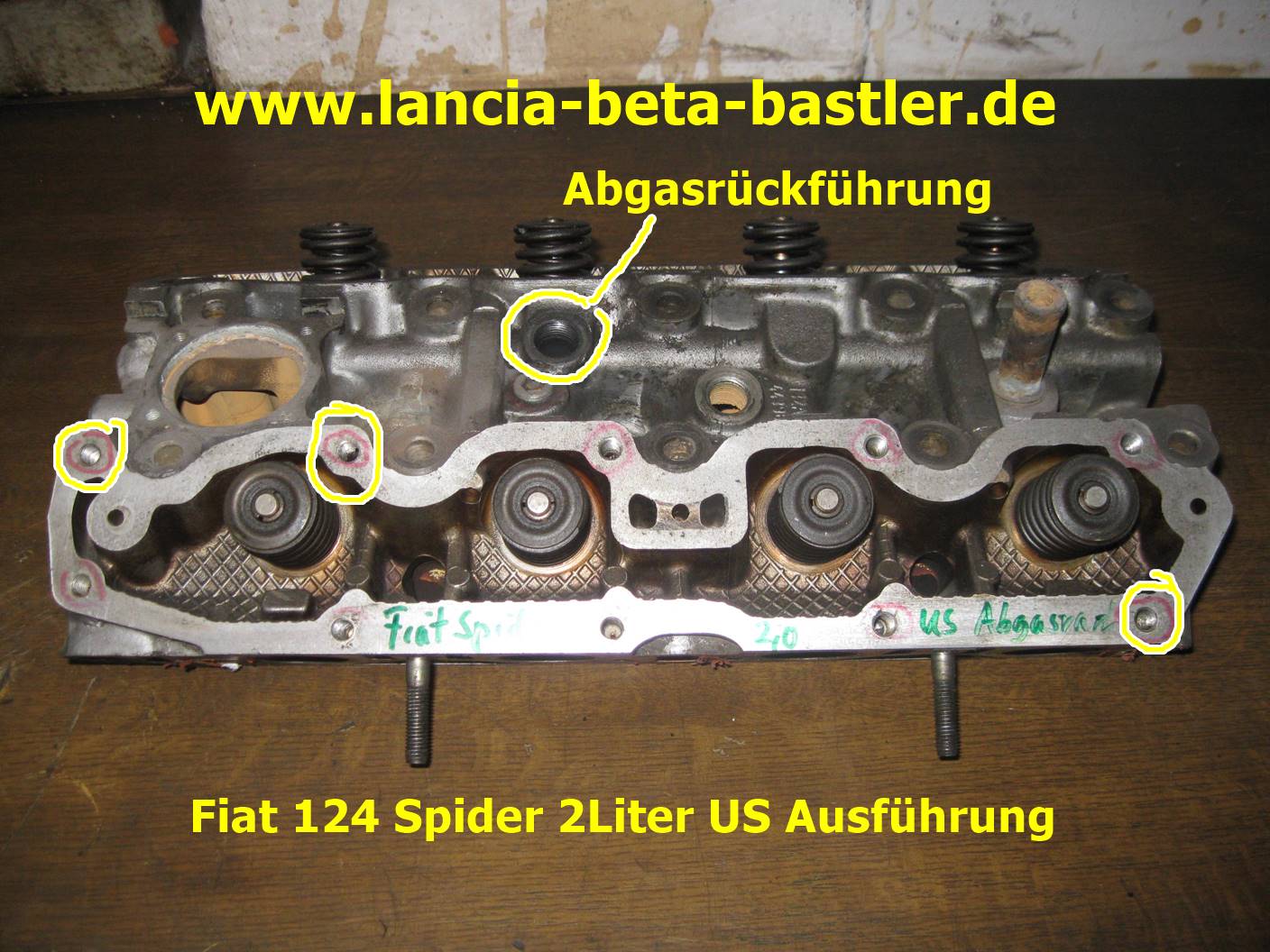 Fiat 124 Spider Zylinderkopf US Ausfhrung