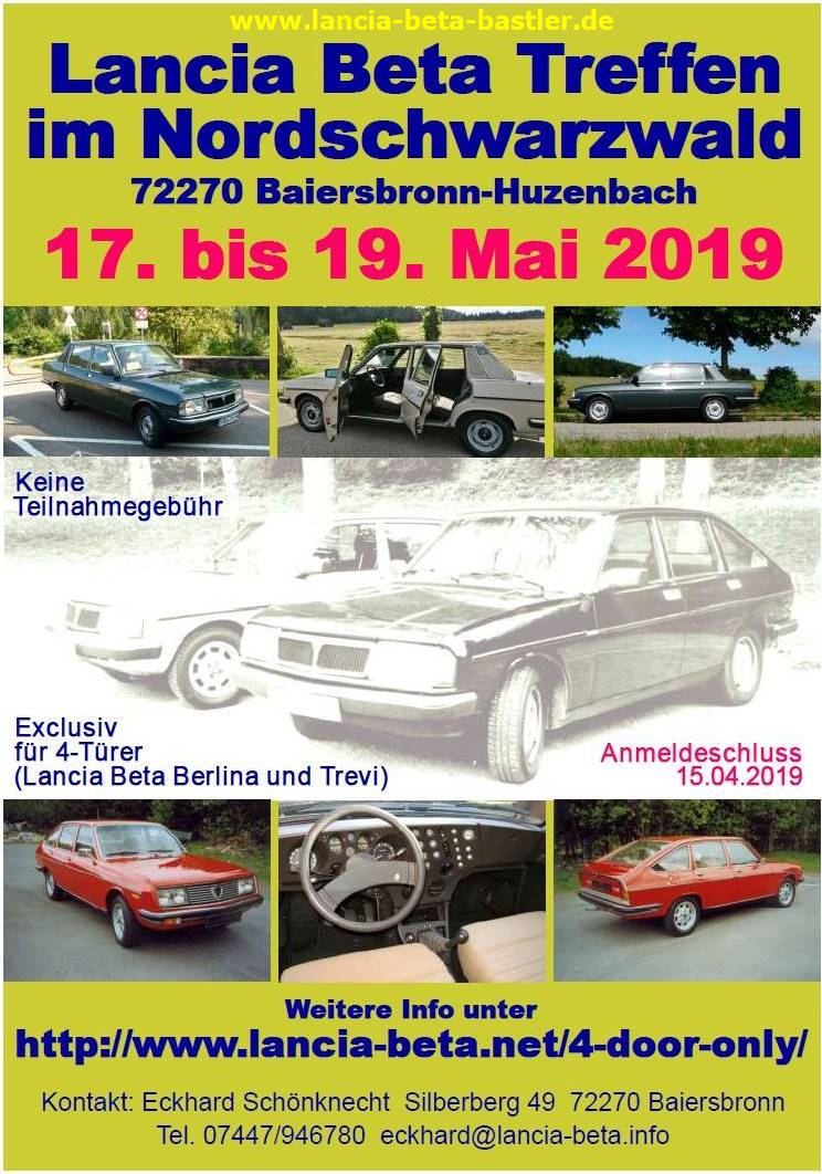 Lancia Beta Treffen Mai 2019