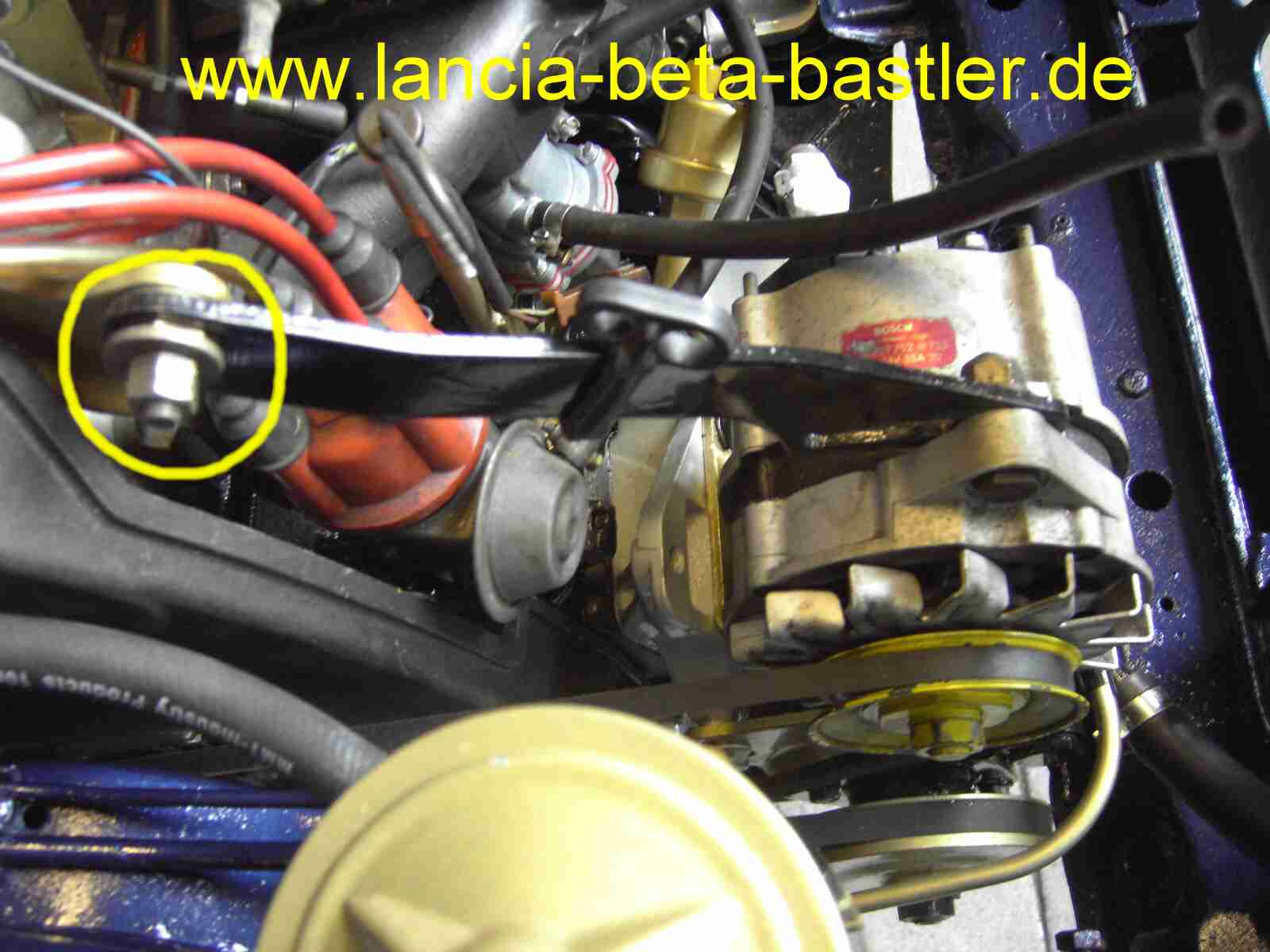 eingebaute Buchse aus Messing Lancia Beta Lichtmaschine